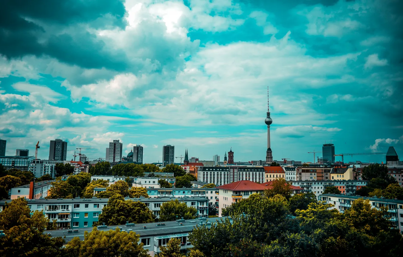 Фото обои небо, облака, Германия, Берлин