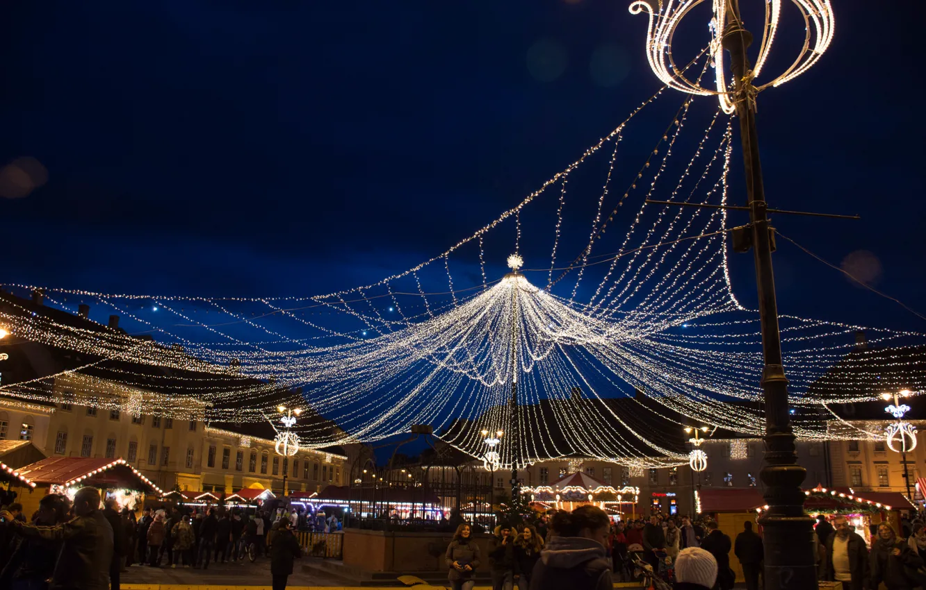Фото обои Christmas, holiday, Romania, Sibiu
