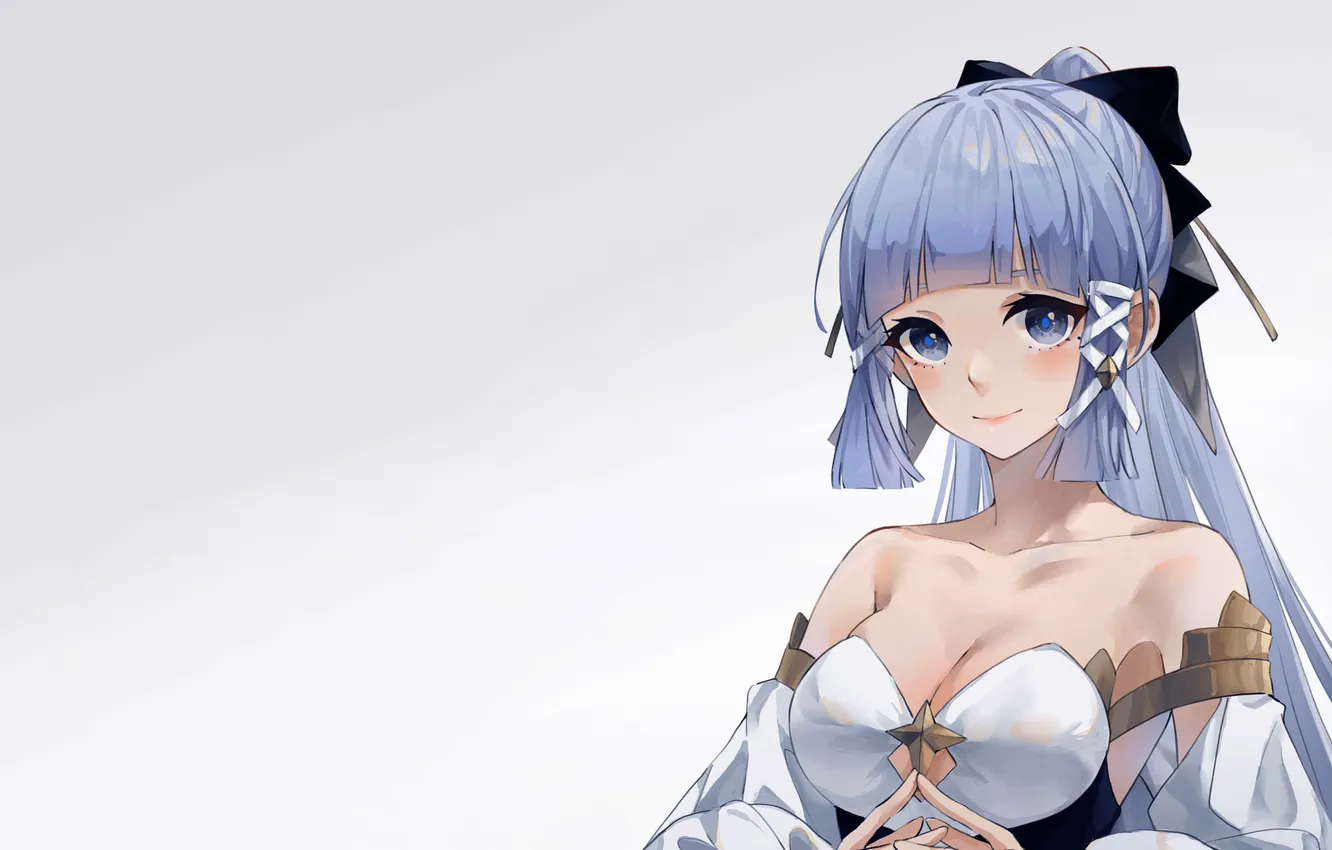 Фото обои girl, sexy, cleavage, long hair, dress, boobs, anime, blue eyes