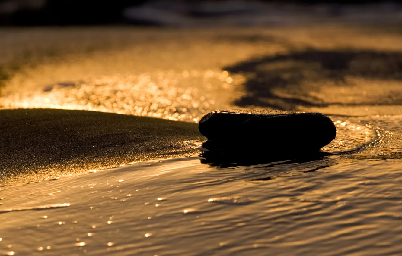 Фото обои песок, вода, камень