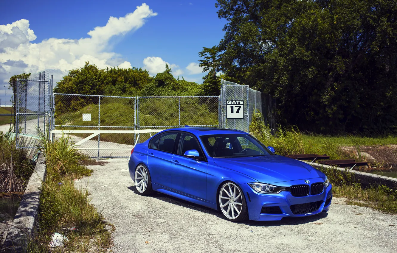 Фото обои бмв, BMW, wheels, blue, 335i, vossen, 3 серия, f30
