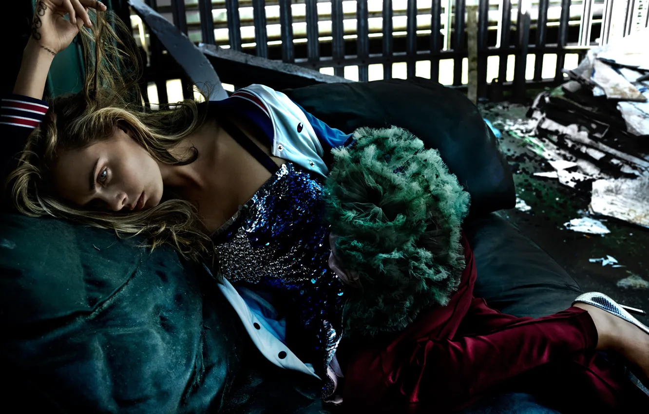 Фото обои модель, актриса, Vogue, Cara Delevingne, 2016, Кара Делевинь