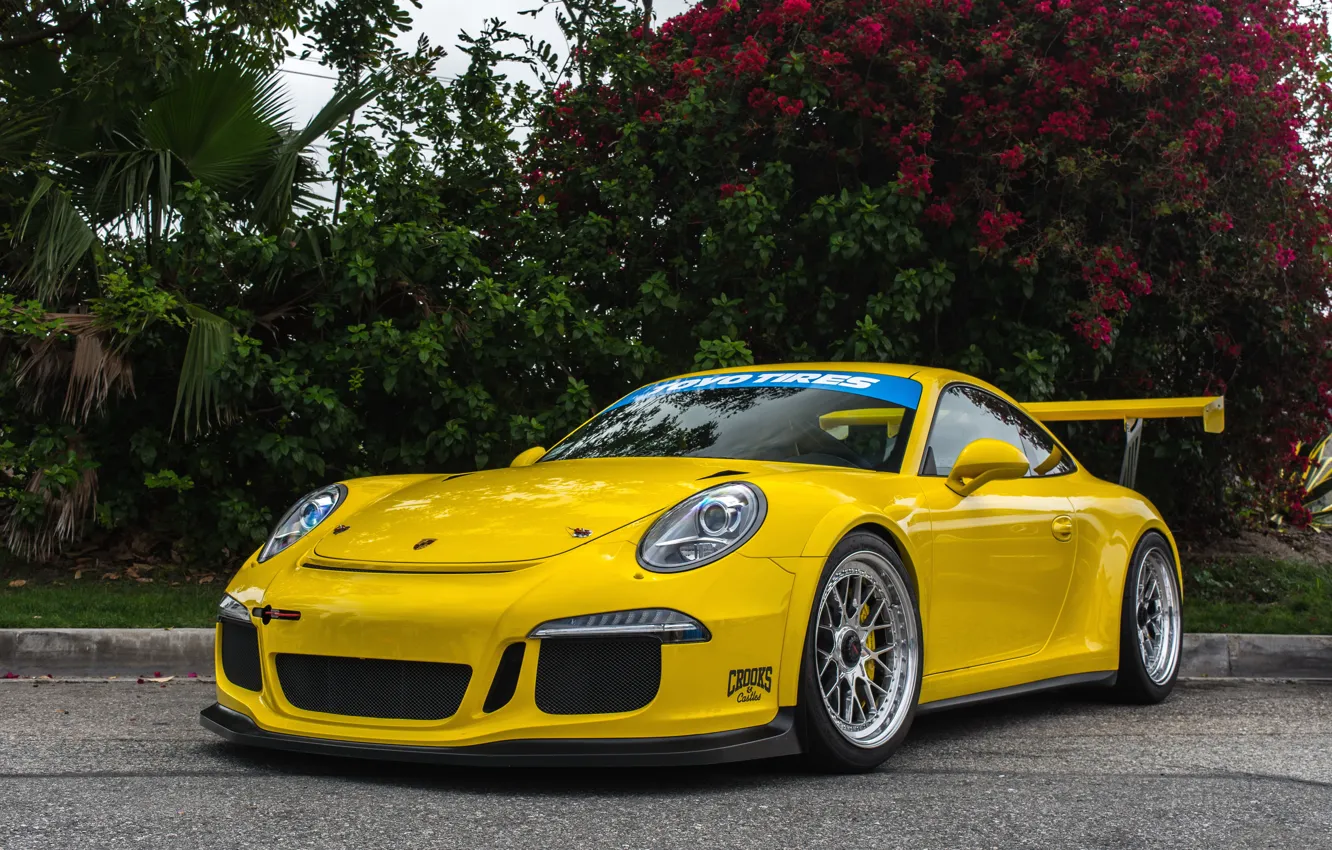 Фото обои 911, Porsche, yellow, GT3