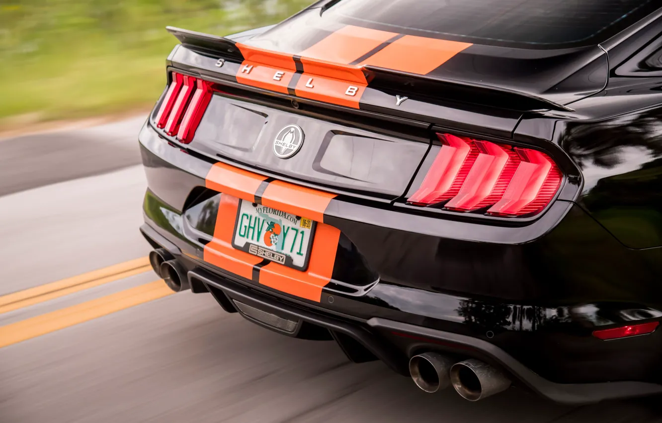 Фото обои Mustang, Ford, Shelby, вид сзади, GT-S, 2019