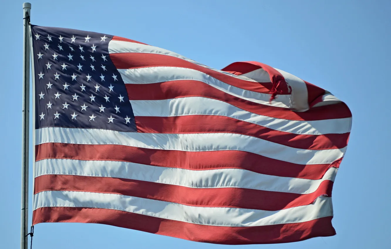 Фото обои небо, фон, флаг, США