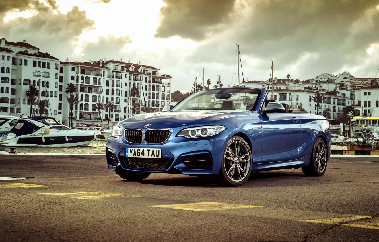 Фото обои бмв, BMW, кабриолет, Cabrio, UK-spec, 2015, M235i, F23