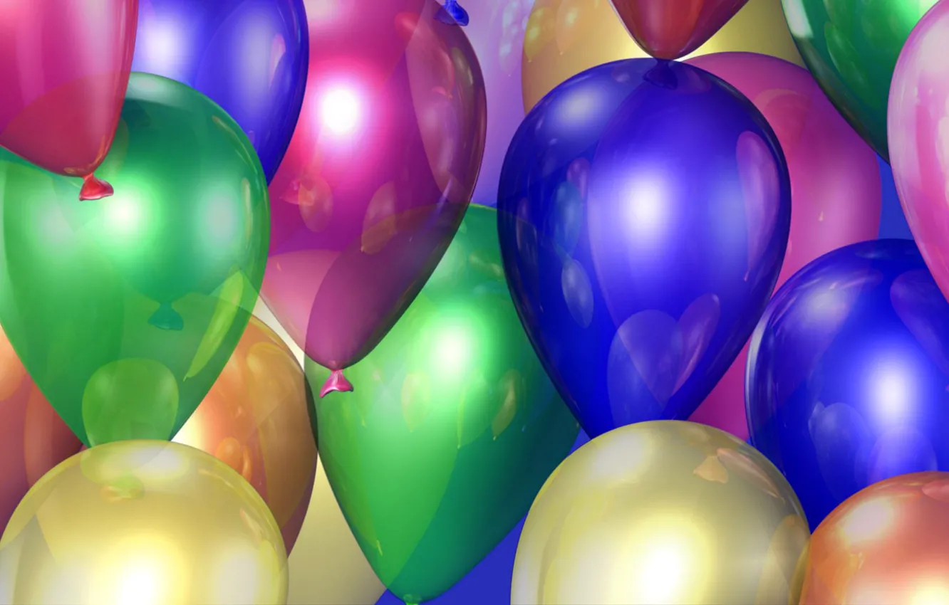 Фото обои праздник, блеск, цвет, воздушные шарики