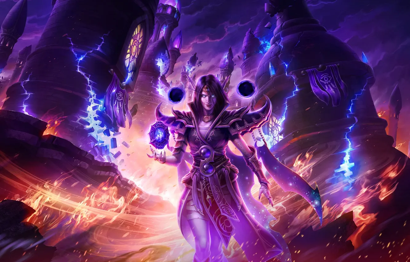 Фото обои World of WarCraft, destroyed city, The War Within, Война Внутри, Ксал`атат, Xal'atath, Dalaran, Даларан