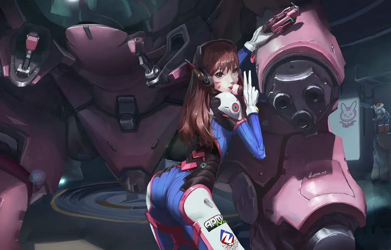 Фото обои mecha, games, Overwatch, D.Va