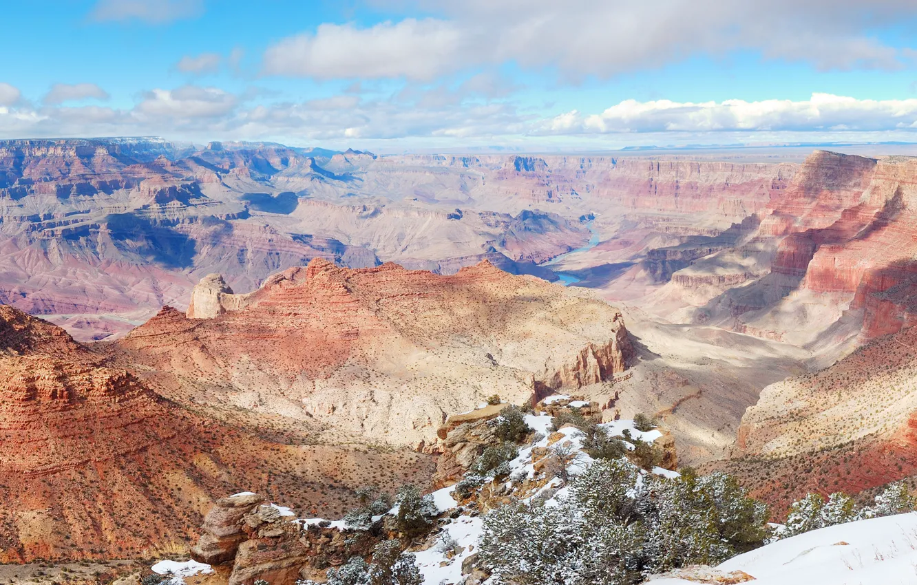 Фото обои panoramic view, arido, magestuosidad, mountains, desert, snow