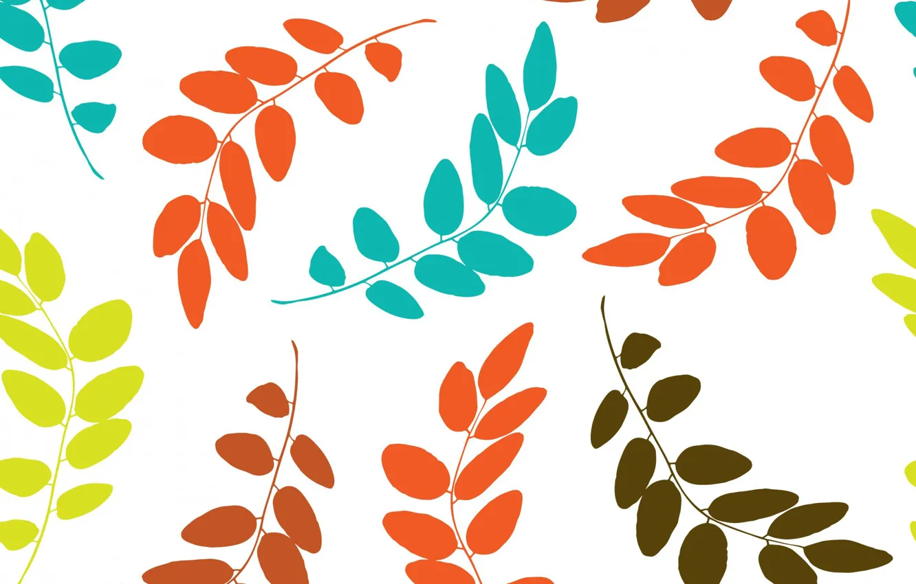 Фото обои белый, листья, фон, colors, Leaf, Pattern