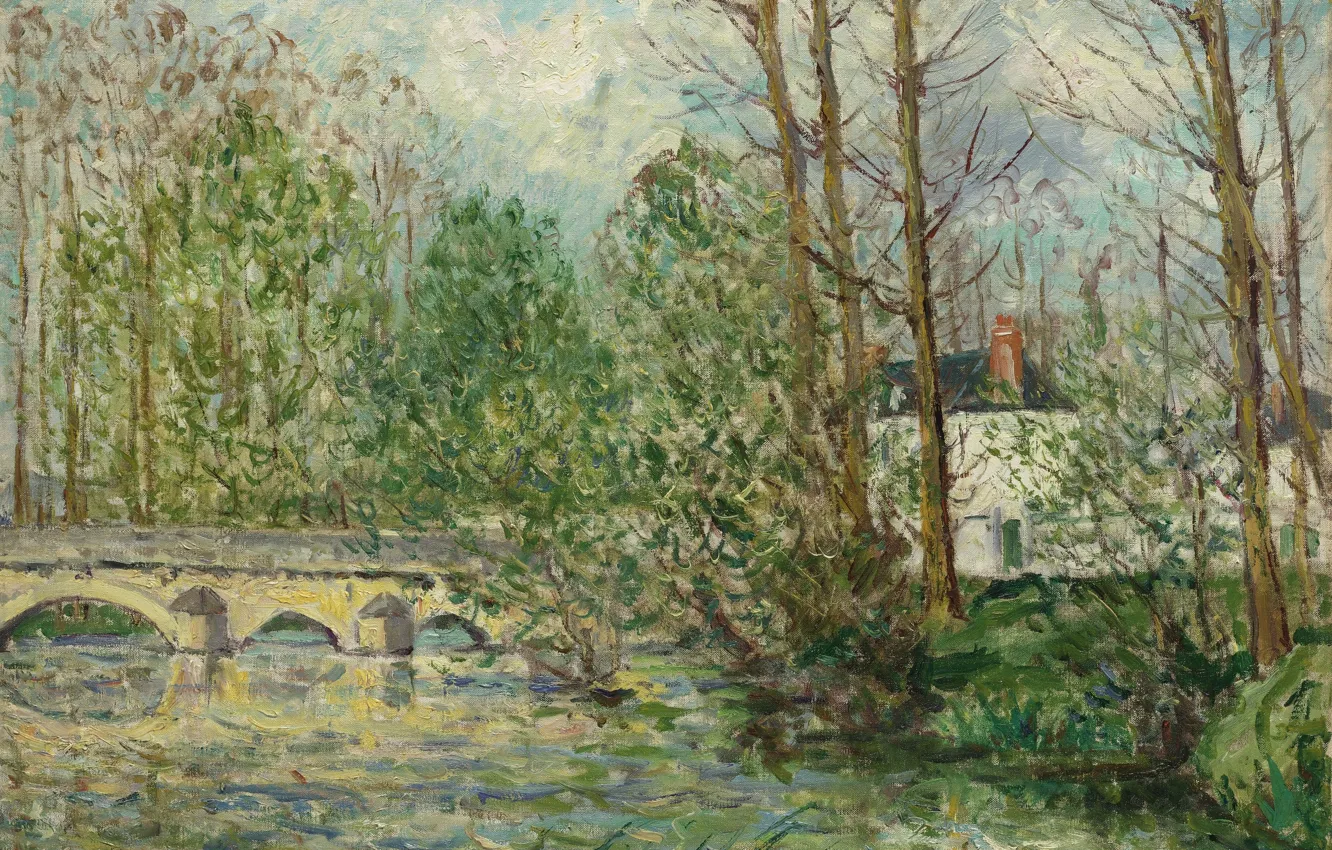 Фото обои картина, 1907, Весенний Пейзаж в Лавардэне. Луар и Шер, Maxime Maufra, Максим Мофра