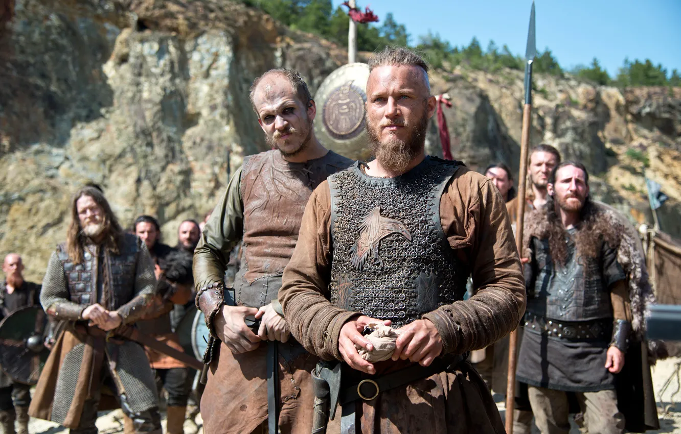 Фото обои сериал, драма, Vikings, историческая, Викинги, Travis Fimmel, Ragnar Lothbrok, Floki