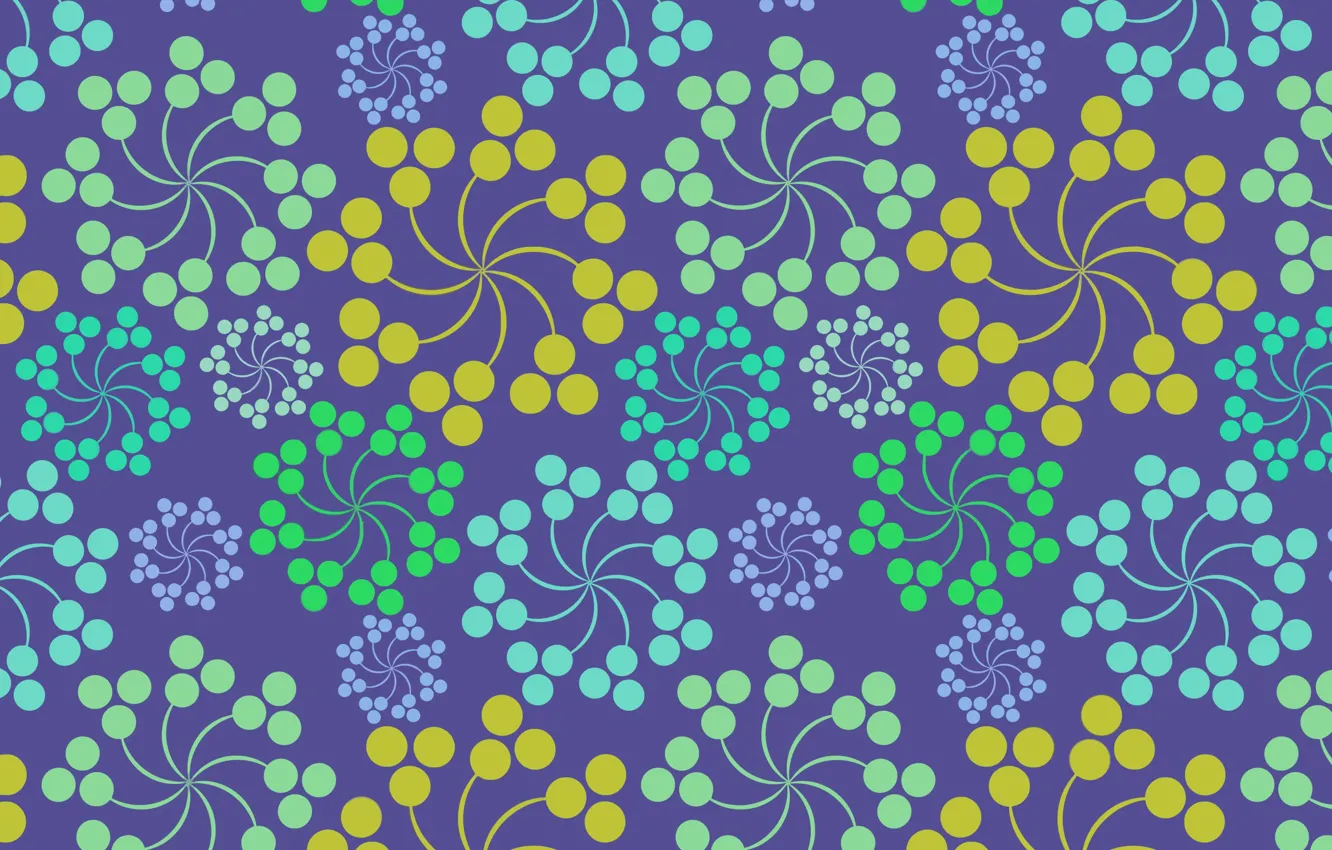 Фото обои круги, цветы, абстракция