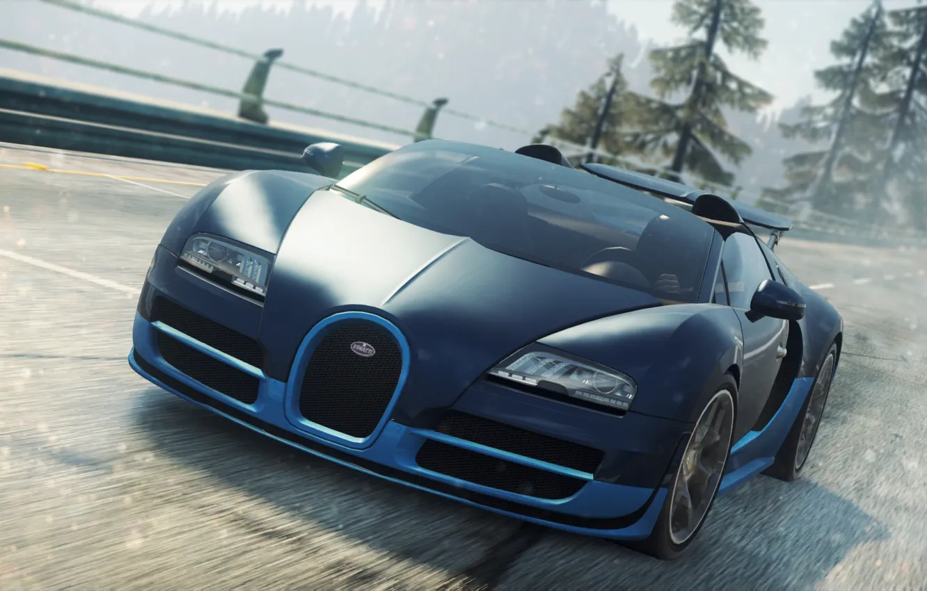 Фото обои Bugatti, Veyron, 2012, Need for Speed, nfs, Grand Sport, Most Wanted, нфс