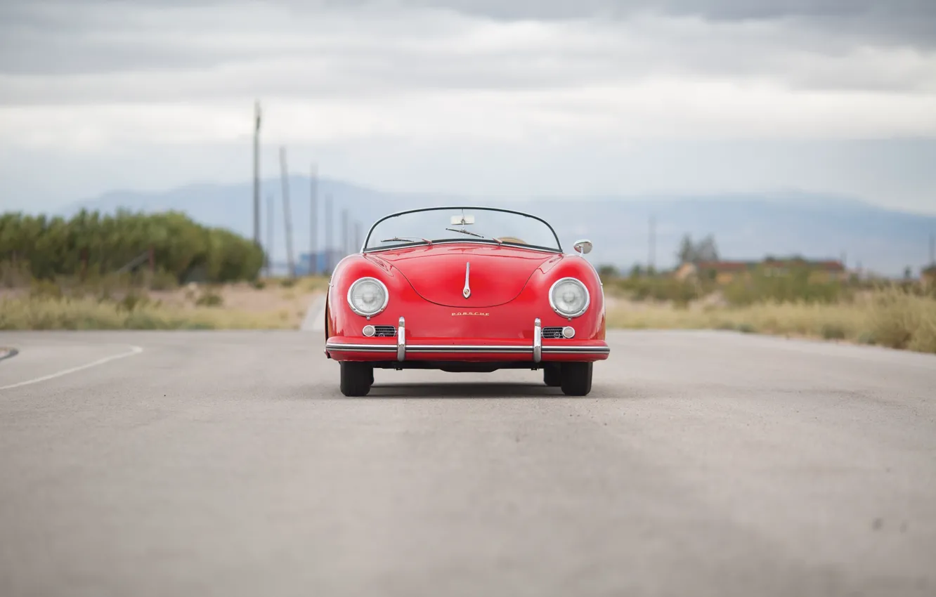 Фото обои Porsche, front, 356, 1958, Porsche 356A 1600 Speedster