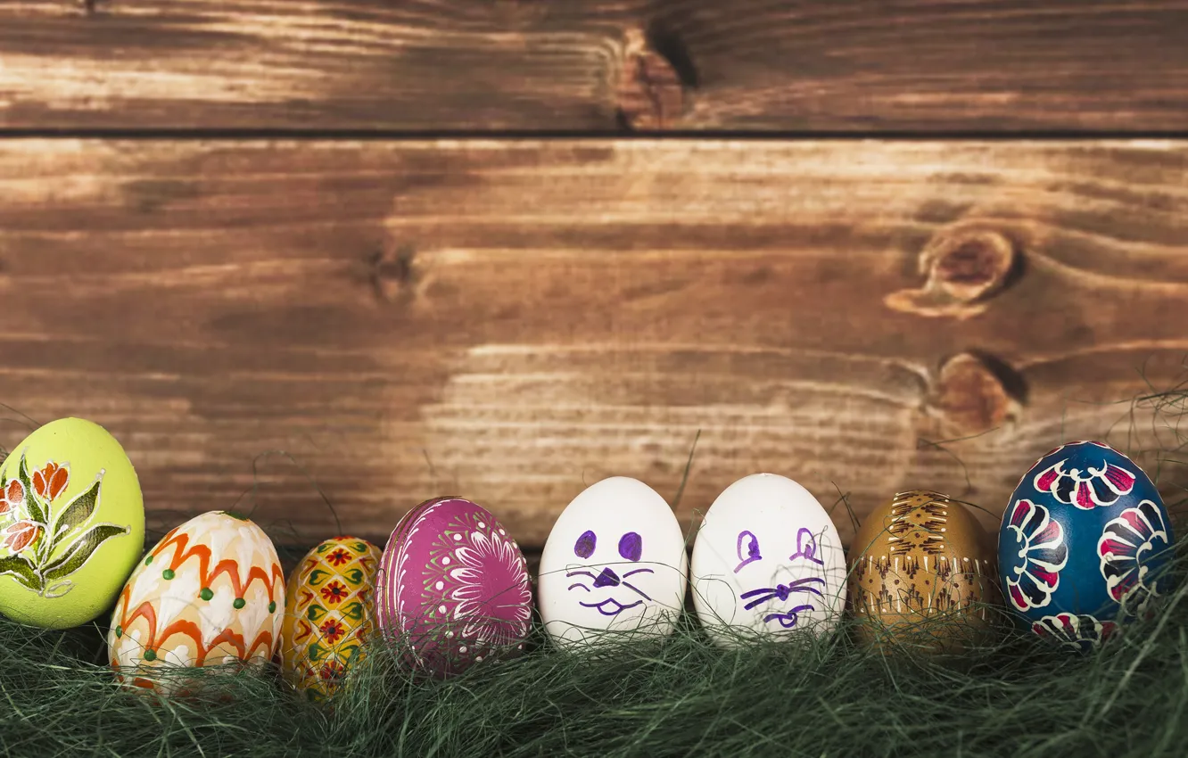 Фото обои яйца, Пасха, смайлы, Easter