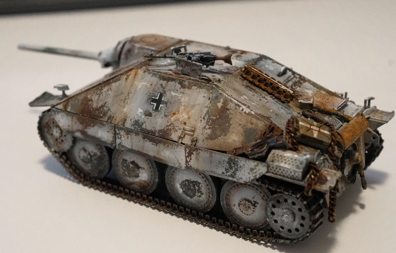 Фото обои макро, игрушка, истребитель танков, моделка, Хетцер, Hetzer 38