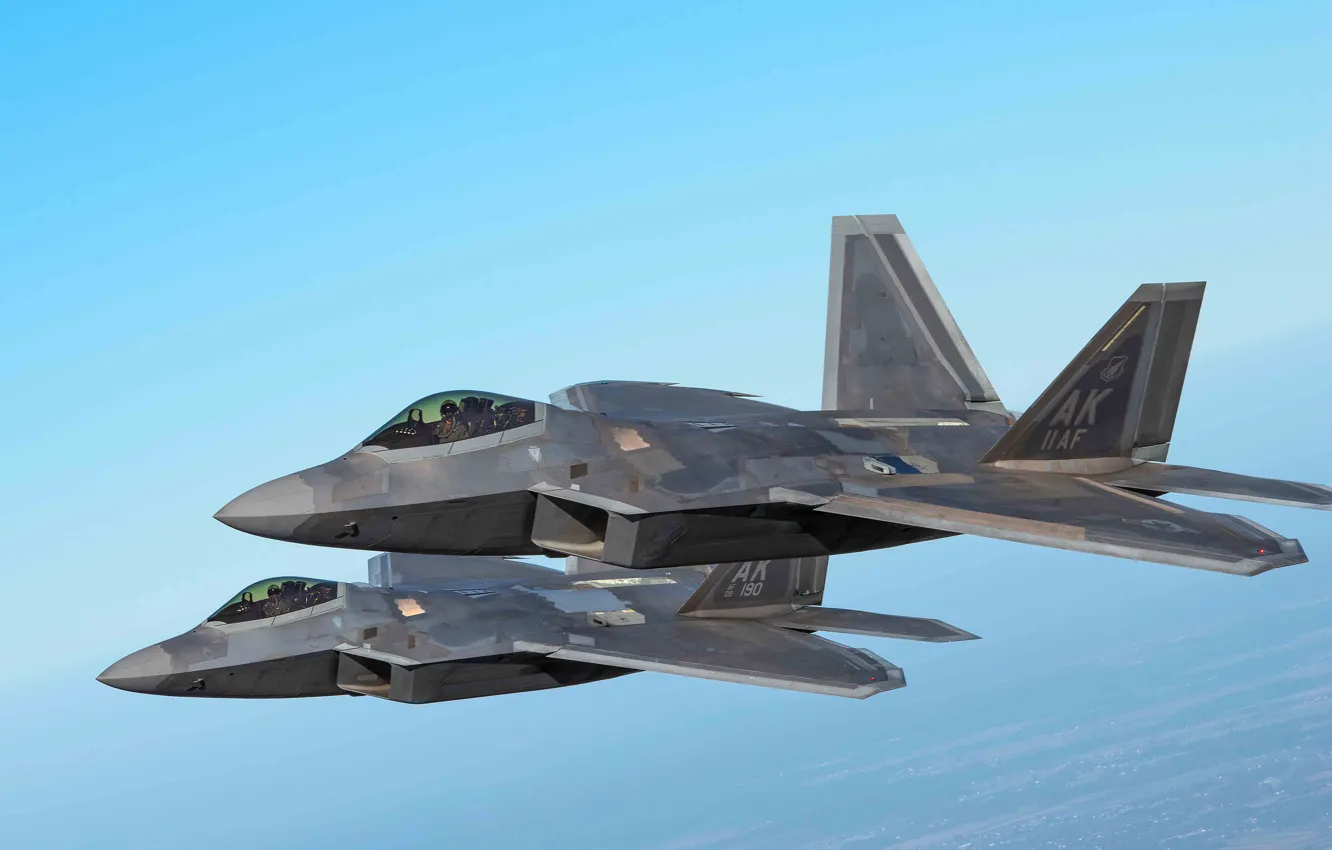 Фото обои ВВС США, многоцелевой истребитель пятого поколения, Lockheed/Boeing F-22 Raptor