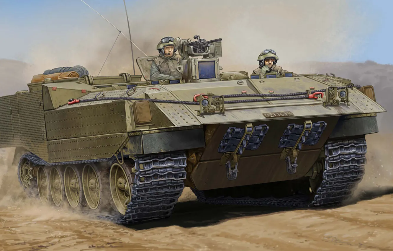 Фото обои military, war, art, painting, Israel Heavy Armoured Personnel Carrier Achzarit