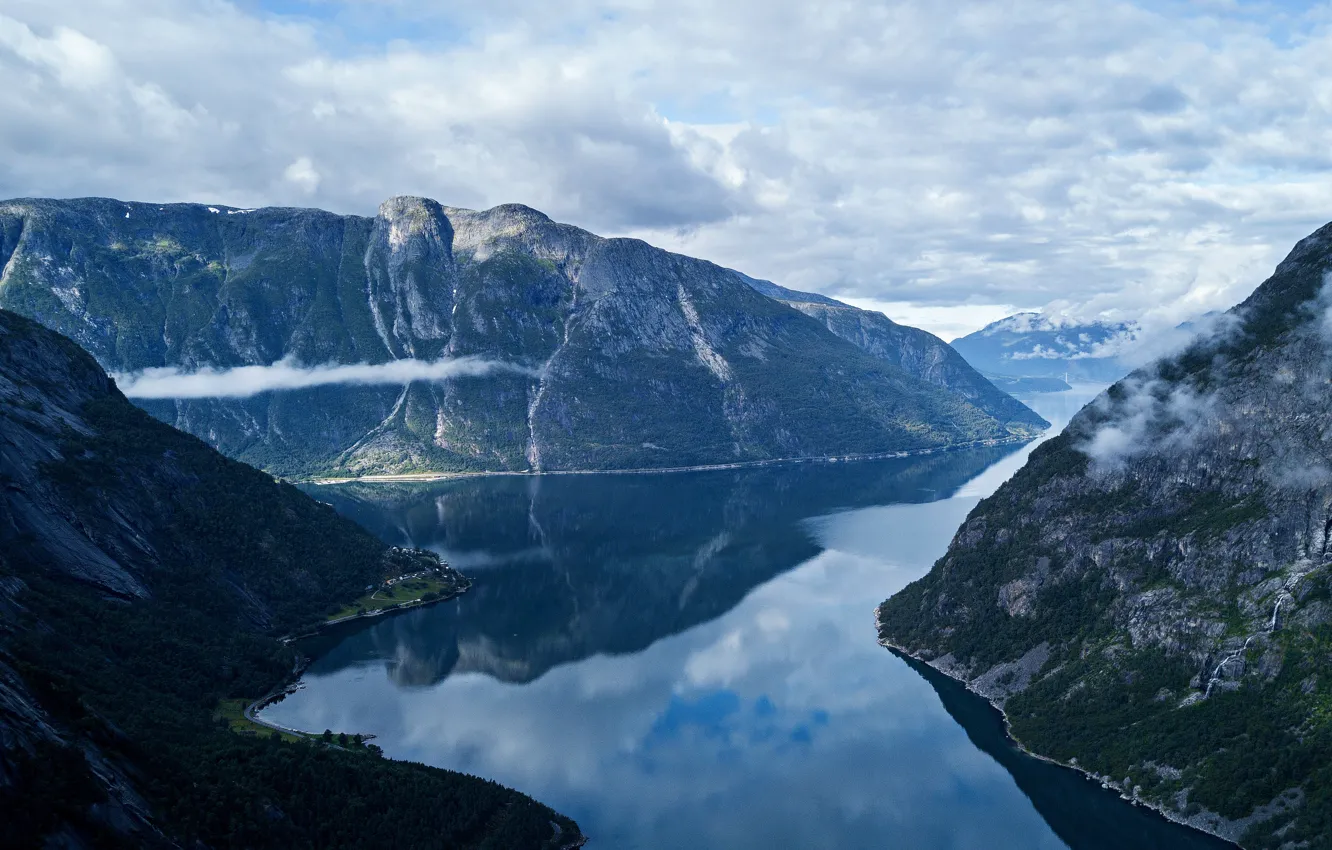 Фото обои europe, river, mountains, lake, Norway, highlands
