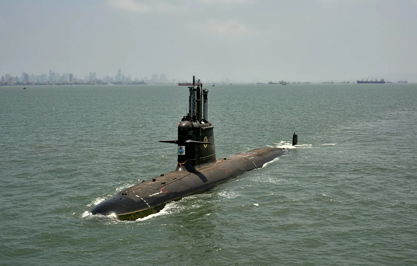 Фото обои подводная лодка, ВМС Индии, дизель-электрическая, INS Vaghsheer