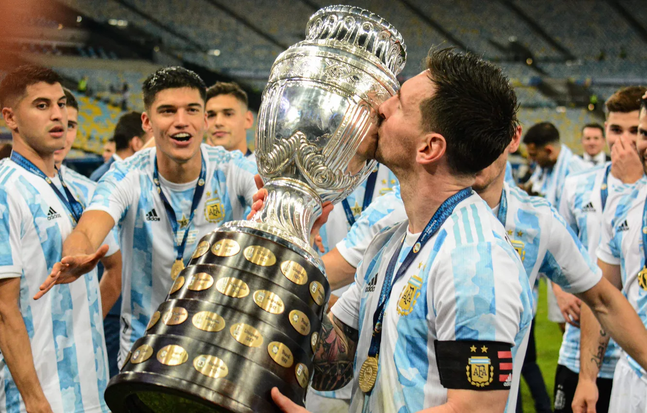 Фото обои Argentina, champion, Лионель Андрес Месси, Lionel Andres Messi, Copa America