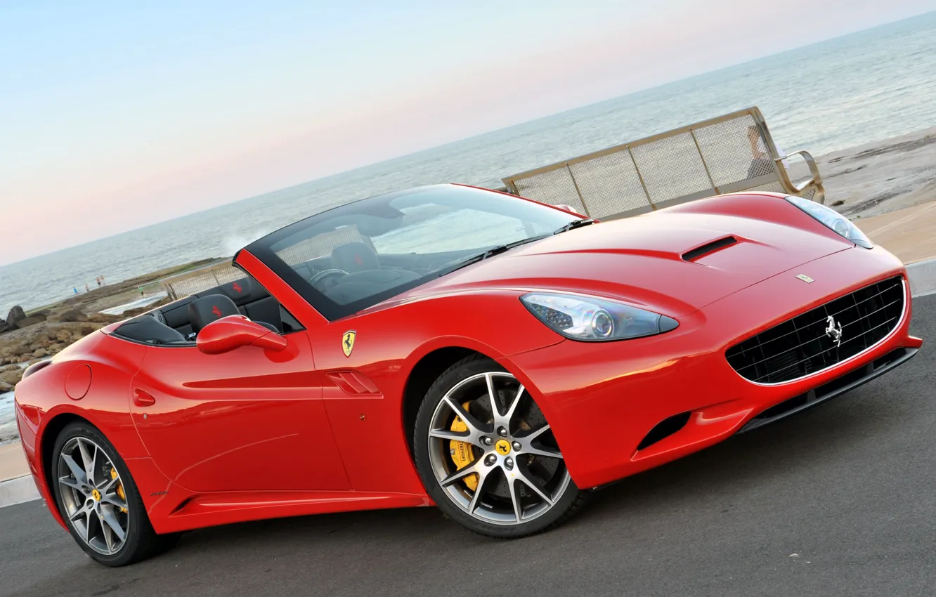 Фото обои машина, Ferrari, red, красивая, феррари, California