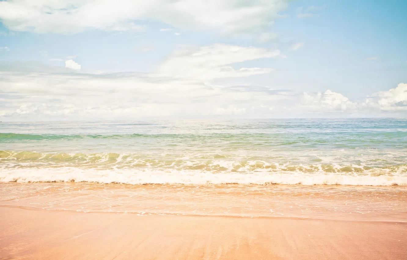 Фото обои песок, волны, пляж