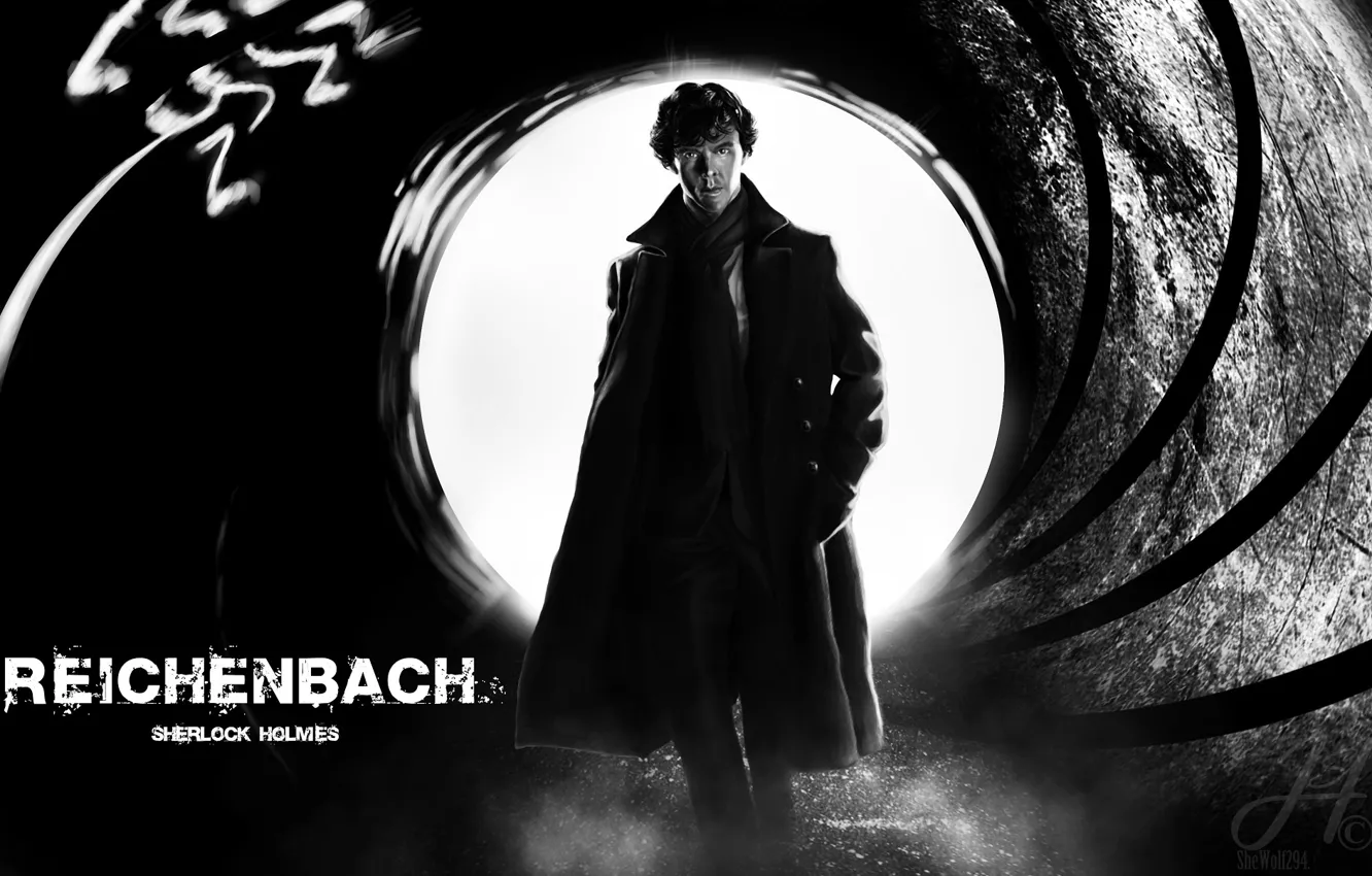 Фото обои арт, мужчина, детектив, Шерлок Холмс, Sherlock, Sherlock BBC, Sherlock Holmes, Sherlock (сериал)