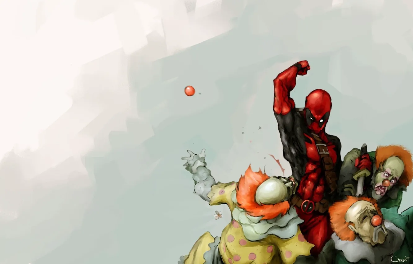 Фото обои Art, Deadpool, Marvel