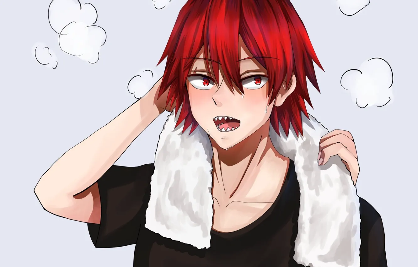 Фото обои парень, Boku no Hero Academia, Моя геройская академия, My Hero Academia, Киришима Эйджиро