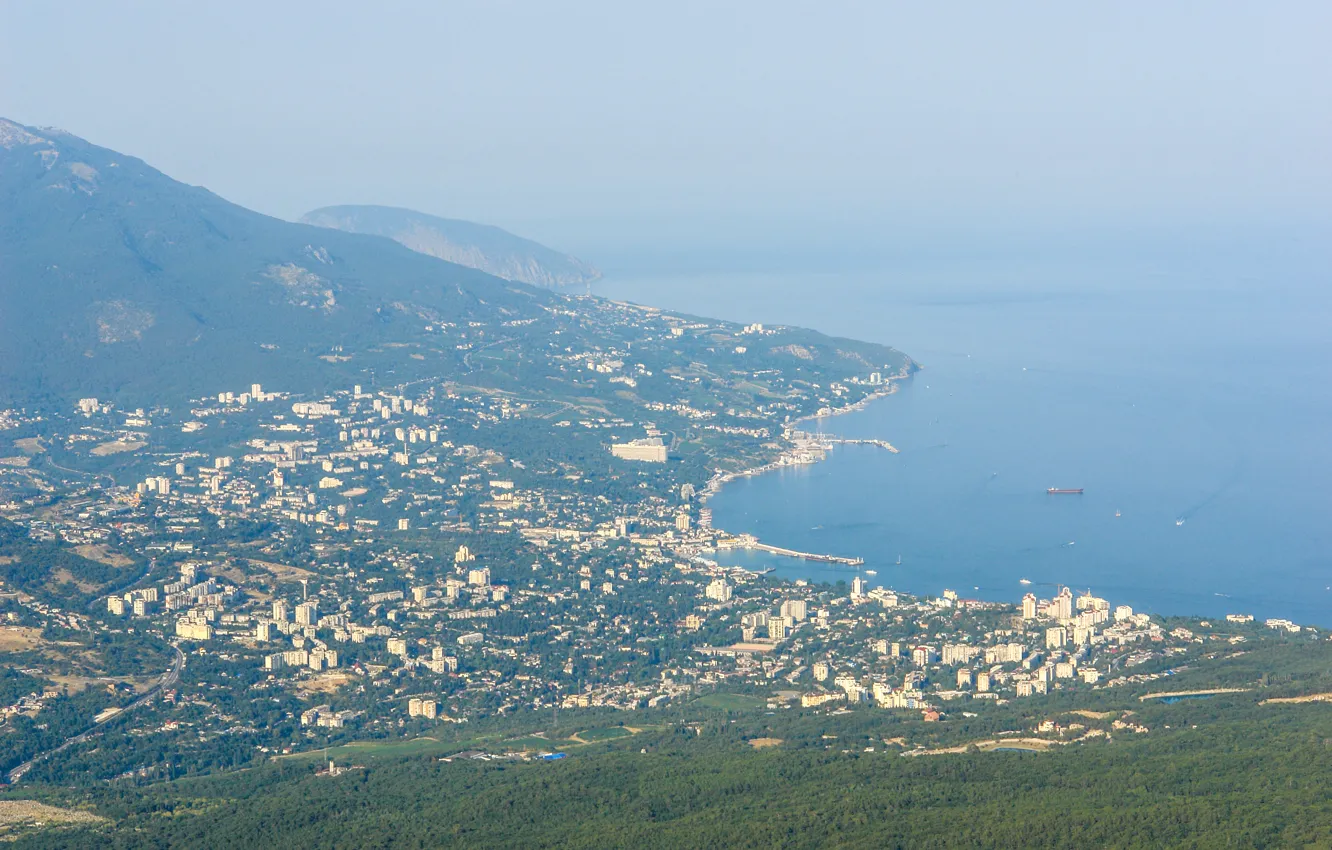 Фото обои горы, Крым, Ялта, Черное море