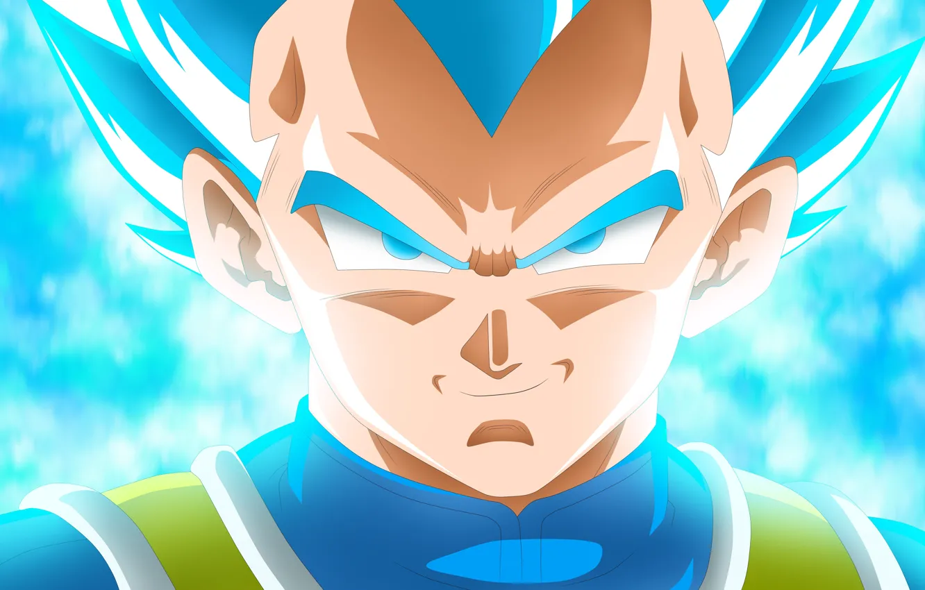 Фото обои Blue, Super Saiyan, Vegeta Dragon Ball