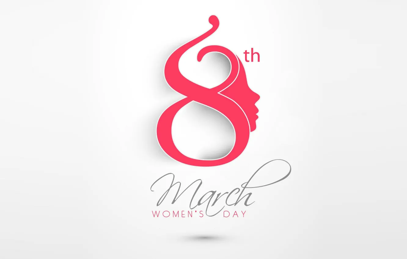 Фото обои minimalism, holiday, date, calendar, March 8, Women's Day