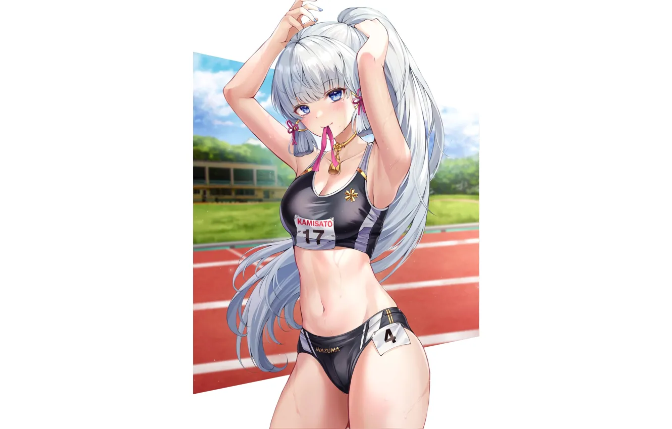 Фото обои kawaii, girl, sexy, anime, track, babe, cute, run