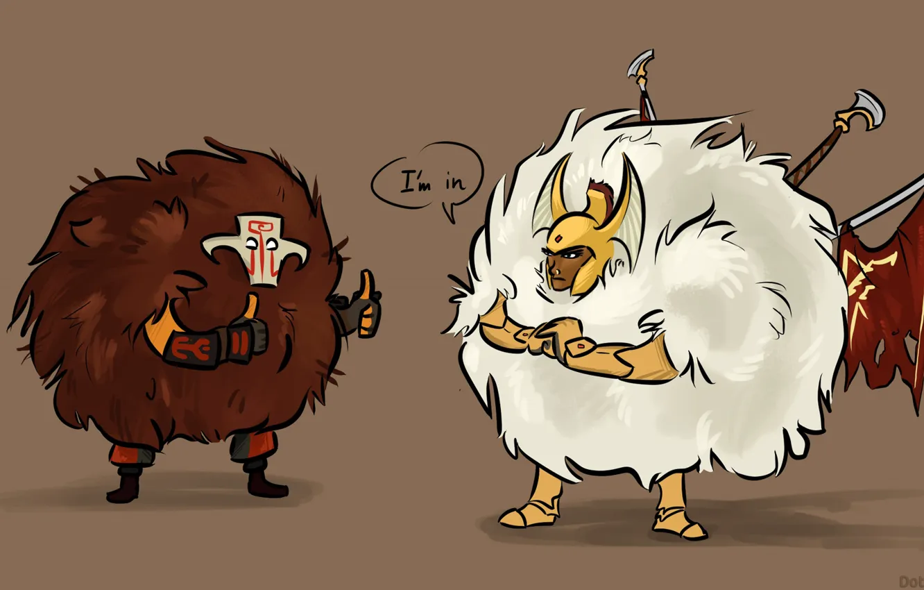 Фото обои арт, chibi, Dota 2, Juggernaut, Yurnero, Tresdin, Legion Commander, Nahyon