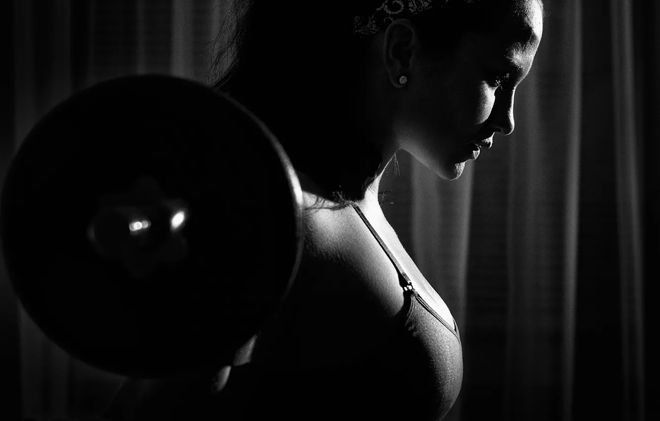 Фото обои white, black, female, workout, fitness