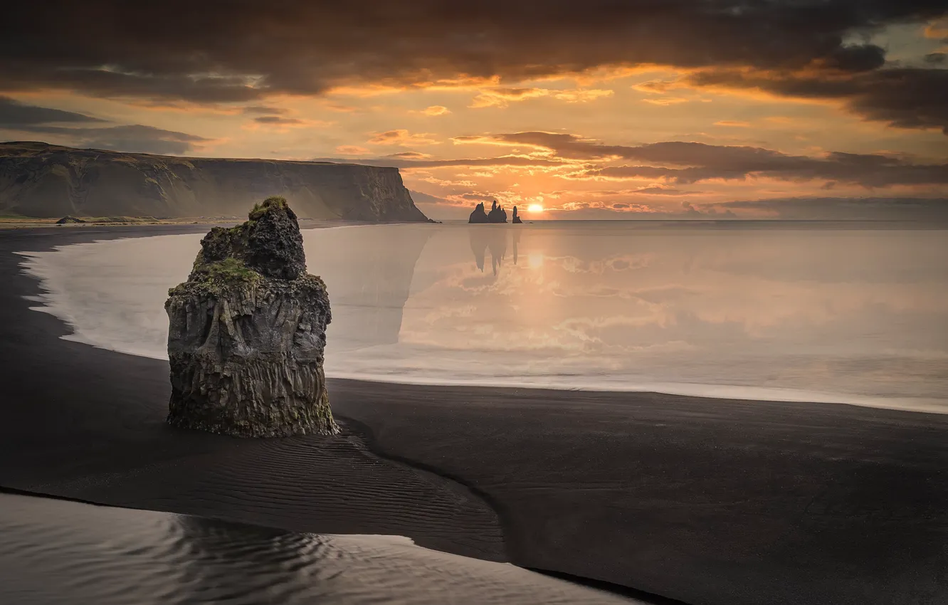 Фото обои sunrise, Iceland, new day dawns