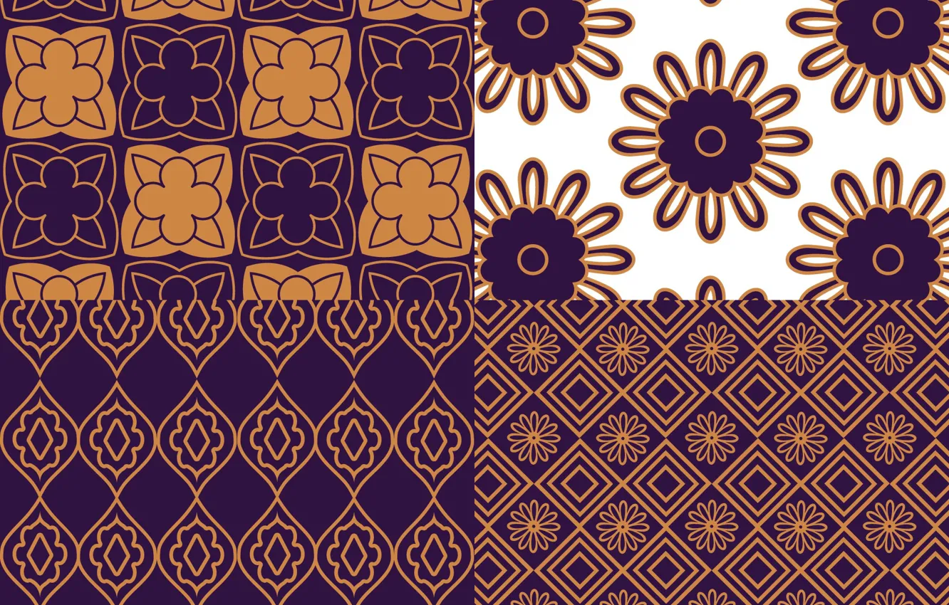Фото обои цветы, фон, узор, текстура, коричневый, орнамент