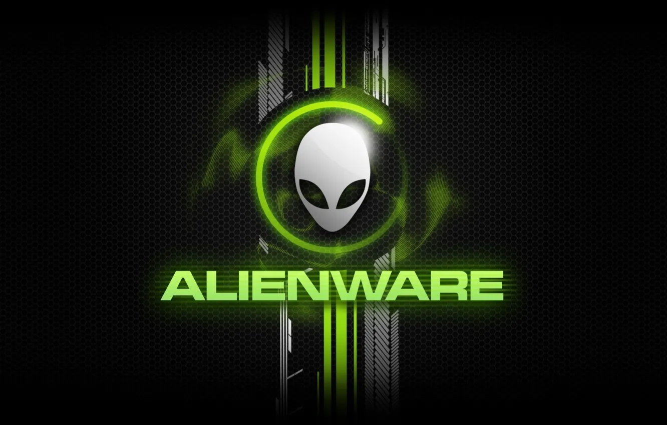Фото обои надпись, текстура, голова, брэнд, alienware