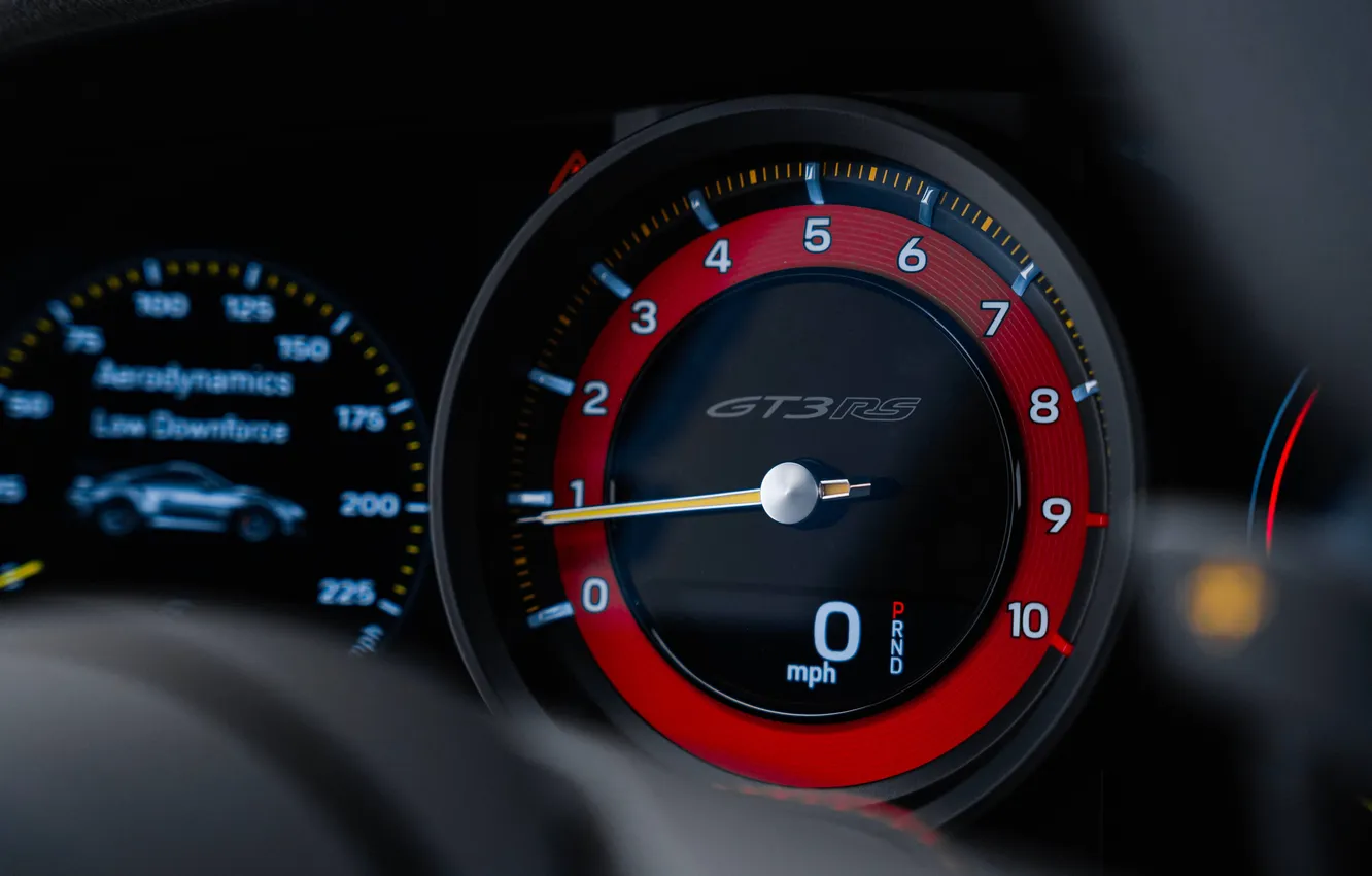 Фото обои Supercar, GT3, Tachometer, High Definition, car, 992, dashboard, Porsche
