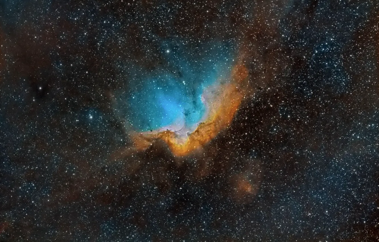 Фото обои Цефей, в созвездии, Wizard Nebula, рассеянное скопление, NGC 7380