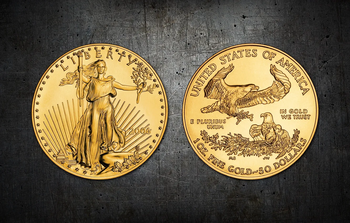 Фото обои liberty, dollar, Gold, coin, United States of America