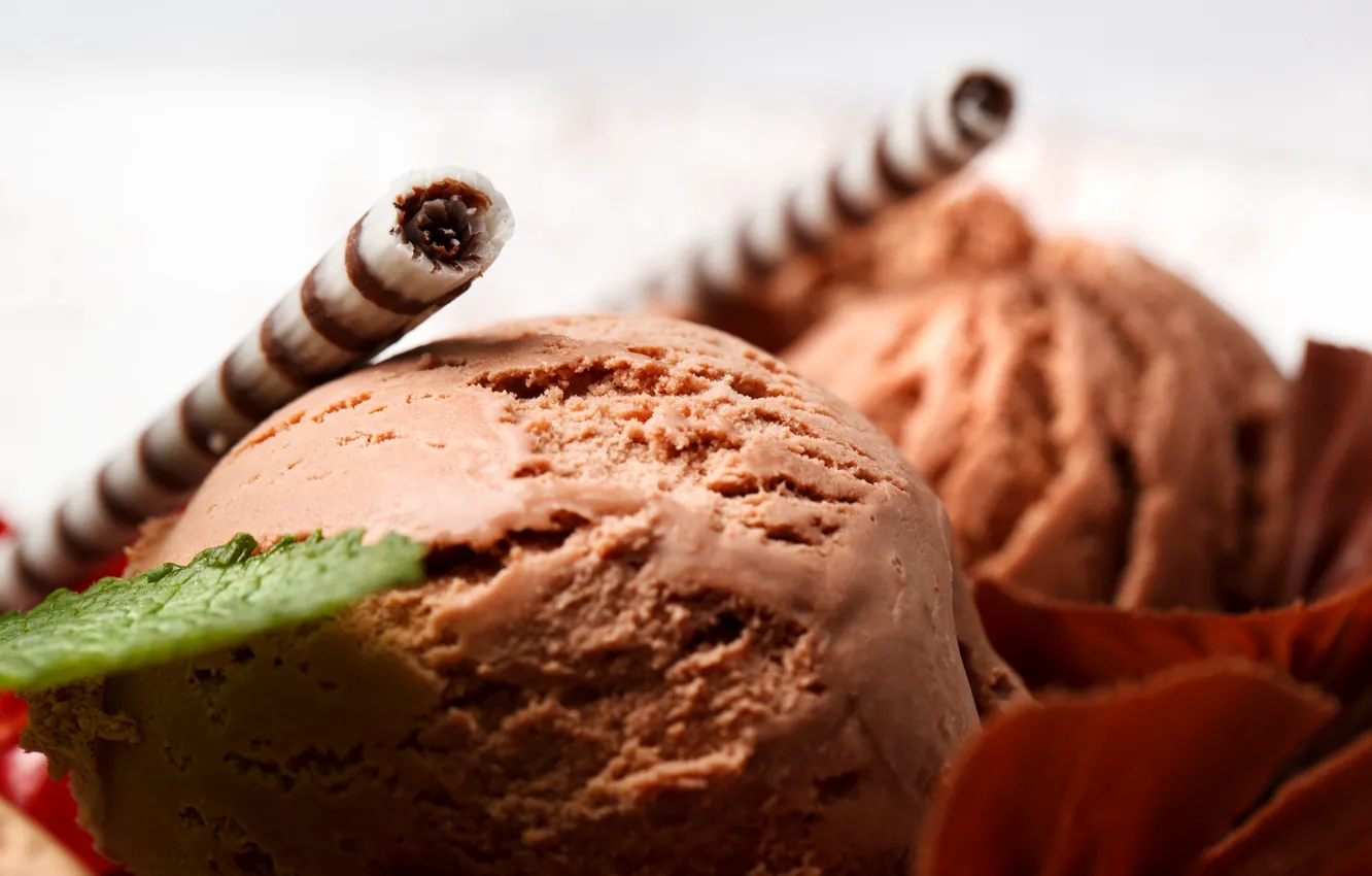 Фото обои шарики, мороженое, шоколадное