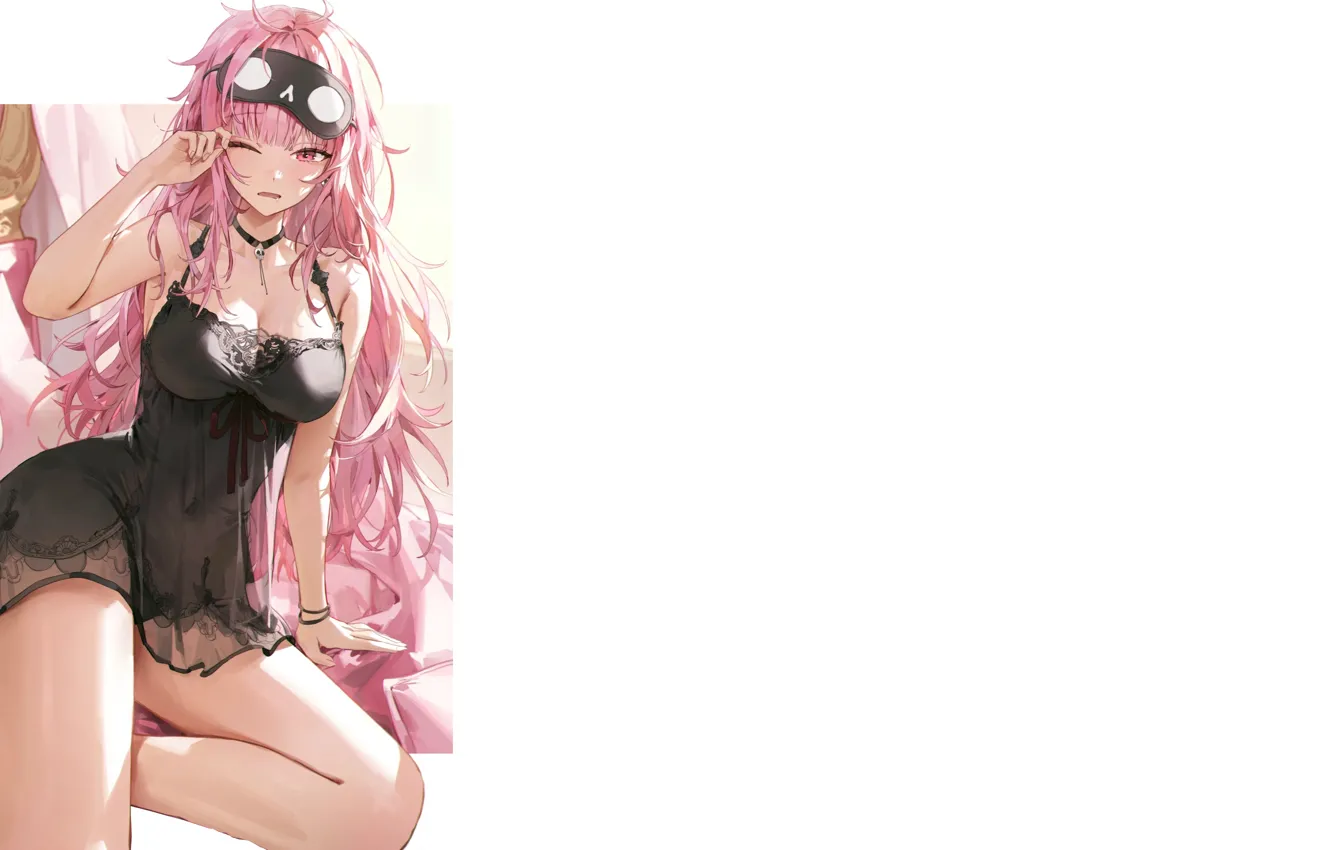 Фото обои kawaii, girl, hot, sexy, pink hair, boobs, pink, anime