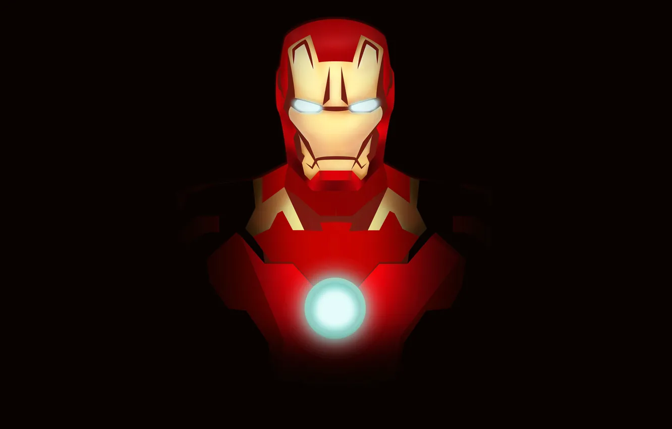 Фото обои красный, фантастика, арт, костюм, черный фон, Железный человек, Iron Man, комикс
