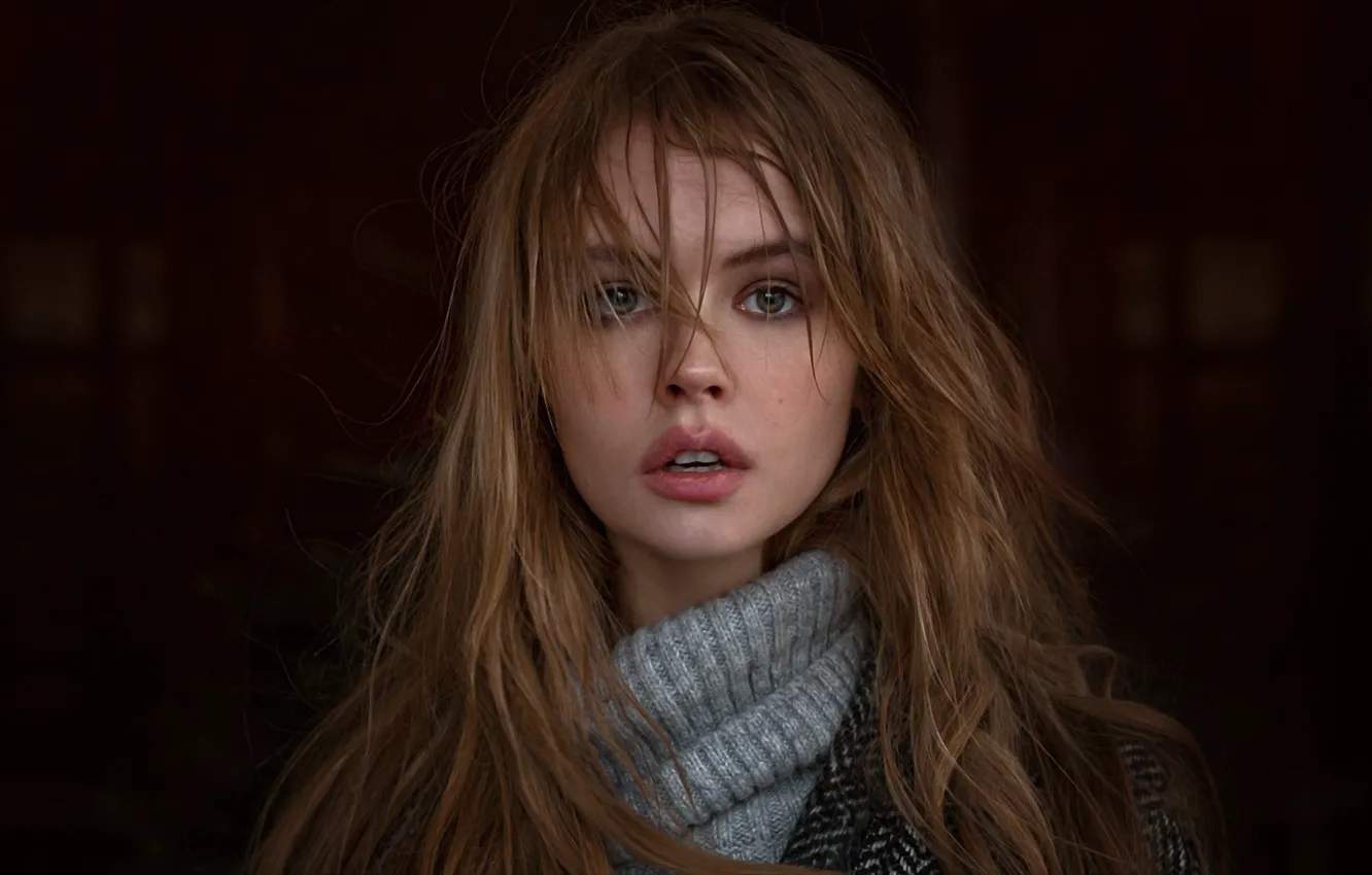 Фото обои model, portrait, close up, sweater, Anastasia Scheglova