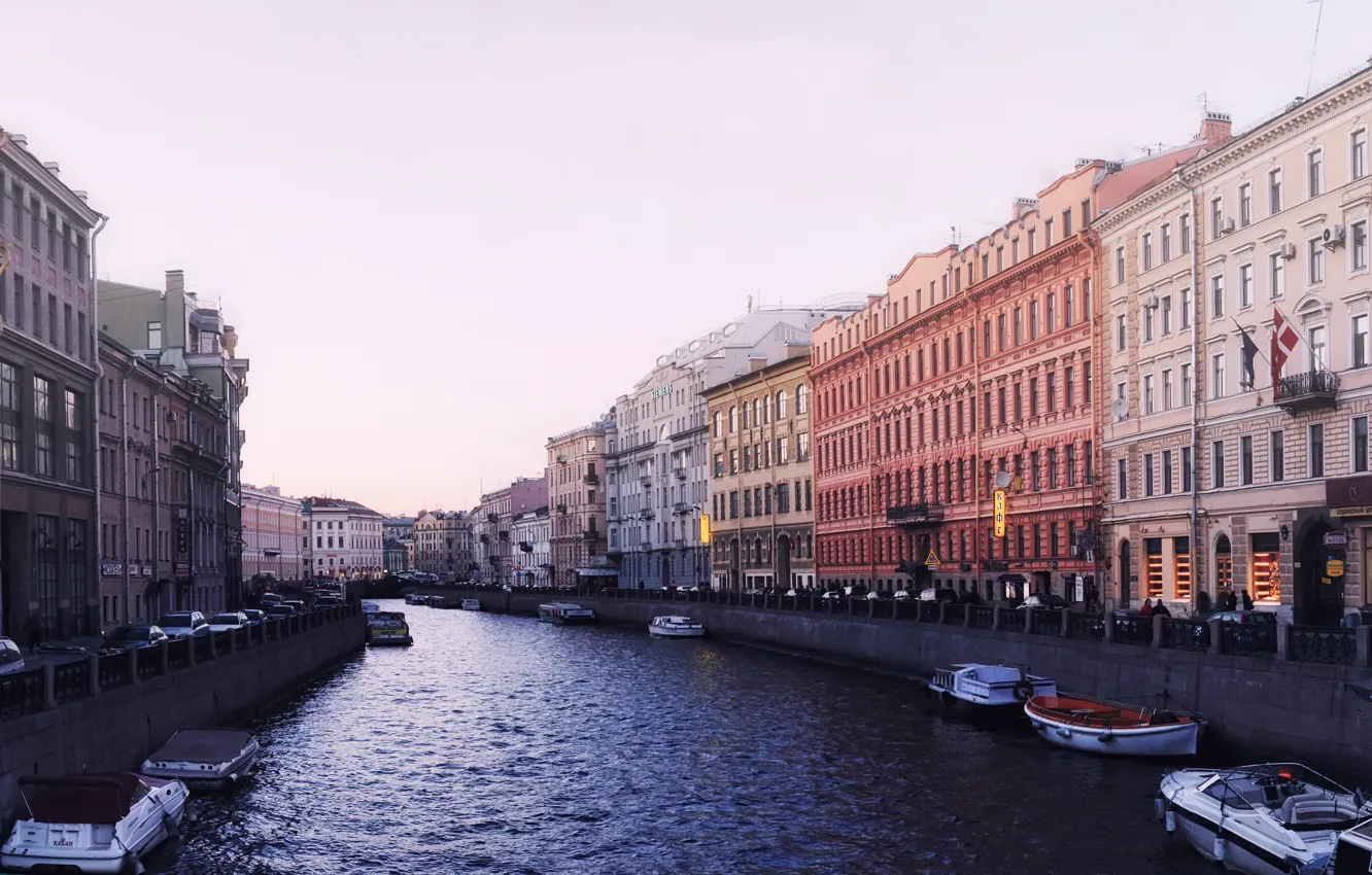 Фото обои город, туман, река, Питер, Санкт-Петербург, мойка, Saint-Petersburg, каналы