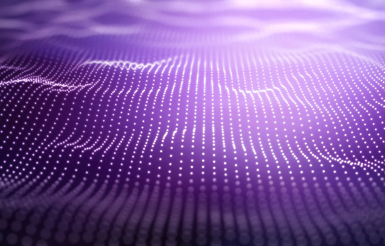 Фото обои dots, flowing, purple background, 3d techno